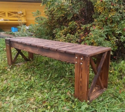 Лавочка в баню из лиственницы сибирской